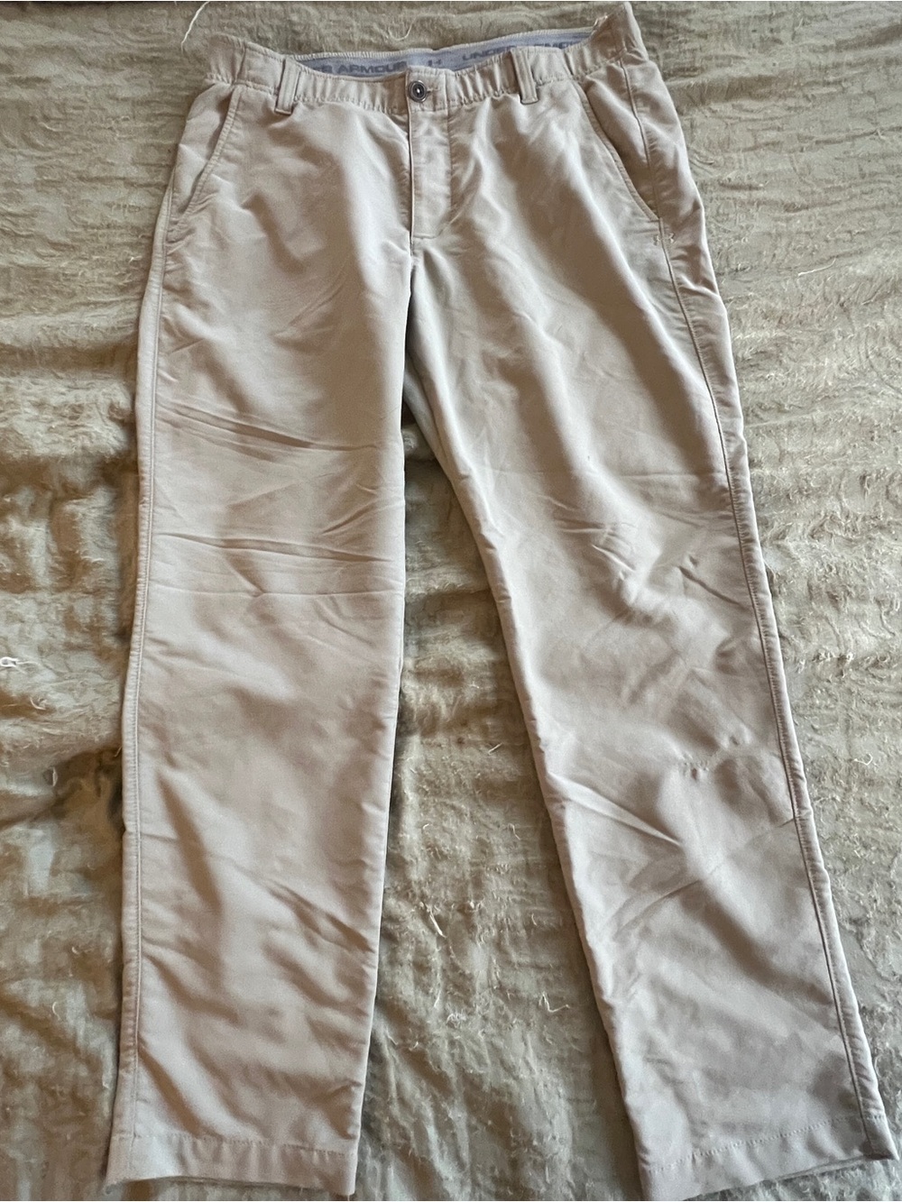 Under Armor Men’s Lightweight Waterproof Beige Chino Golf Rain Pants Size 36x30